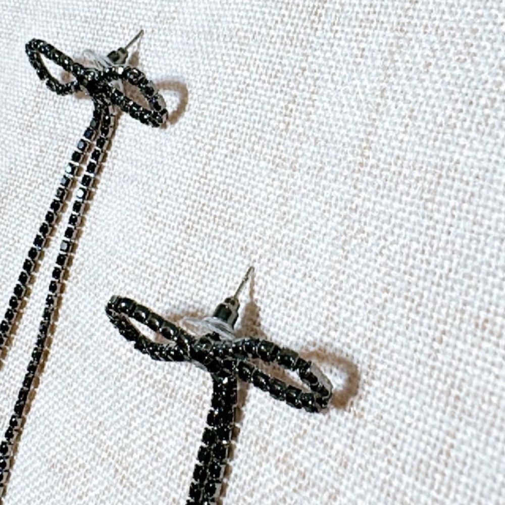 Rhinestone drop earrings #1452 - Picture 3 of 4